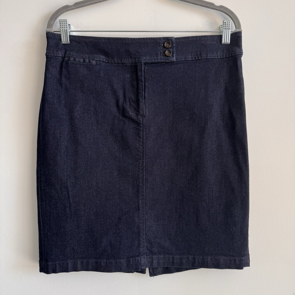 Talbots Petites Blue Denim Pencil Skirt 8 Petite Jeans Dark Wash Straight
